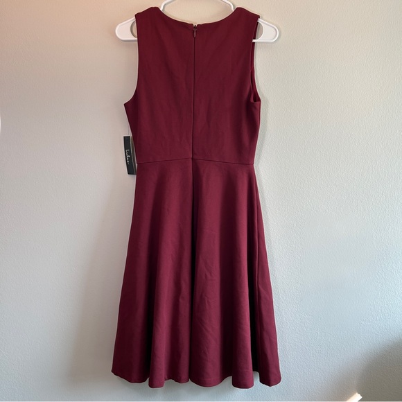NWT Lulus Hello World Wine Red Midi Dress Size Small - Picture 3 of 8